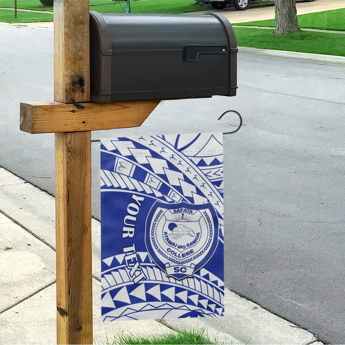 Personalised Samoa Safata College Garden Flag Samoan Pattern - Wonder Print Shop