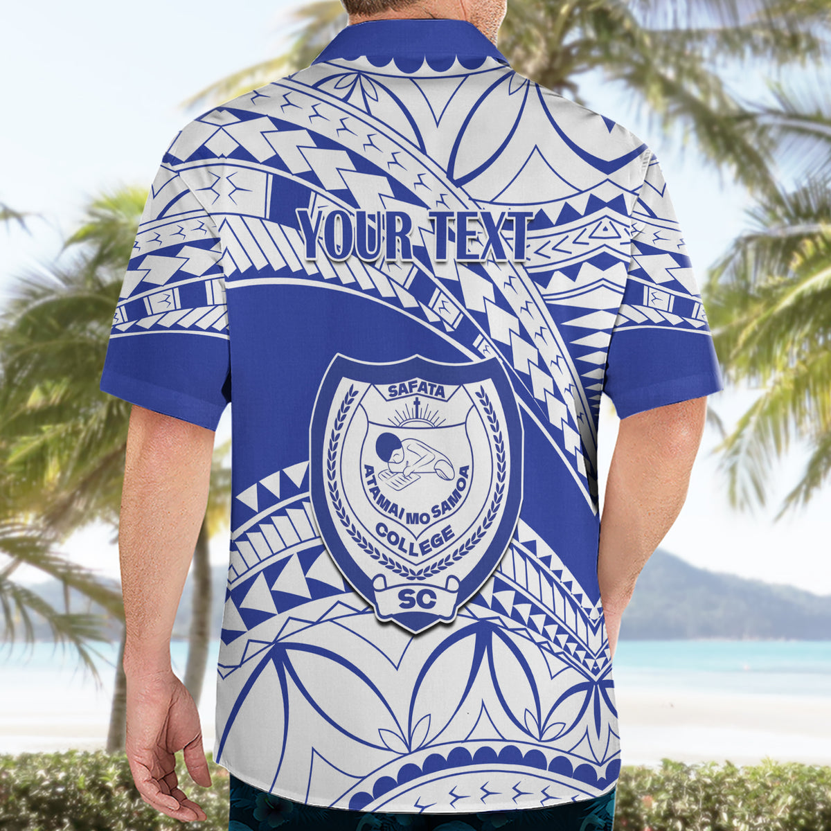 Personalised Samoa Safata College Hawaiian Shirt Samoan Pattern - Wonder Print Shop