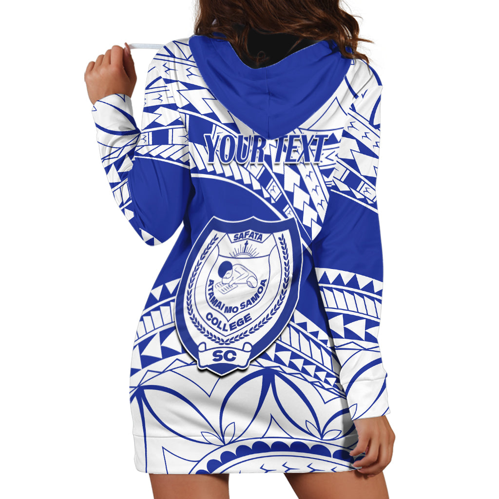 Personalised Samoa Safata College Hoodie Dress Samoan Pattern - Wonder Print Shop