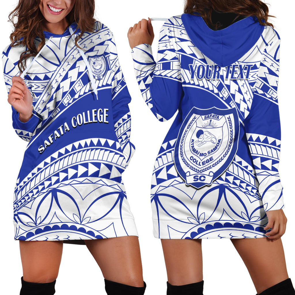 Personalised Samoa Safata College Hoodie Dress Samoan Pattern - Wonder Print Shop