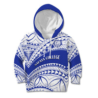 Personalised Samoa Safata College Kid Hoodie Samoan Pattern - Wonder Print Shop