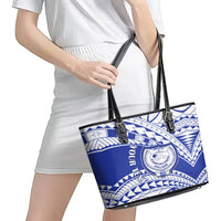 Personalised Samoa Safata College Leather Tote Bag Samoan Pattern - Wonder Print Shop