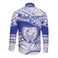 Personalised Samoa Safata College Long Sleeve Button Shirt Samoan Pattern - Wonder Print Shop