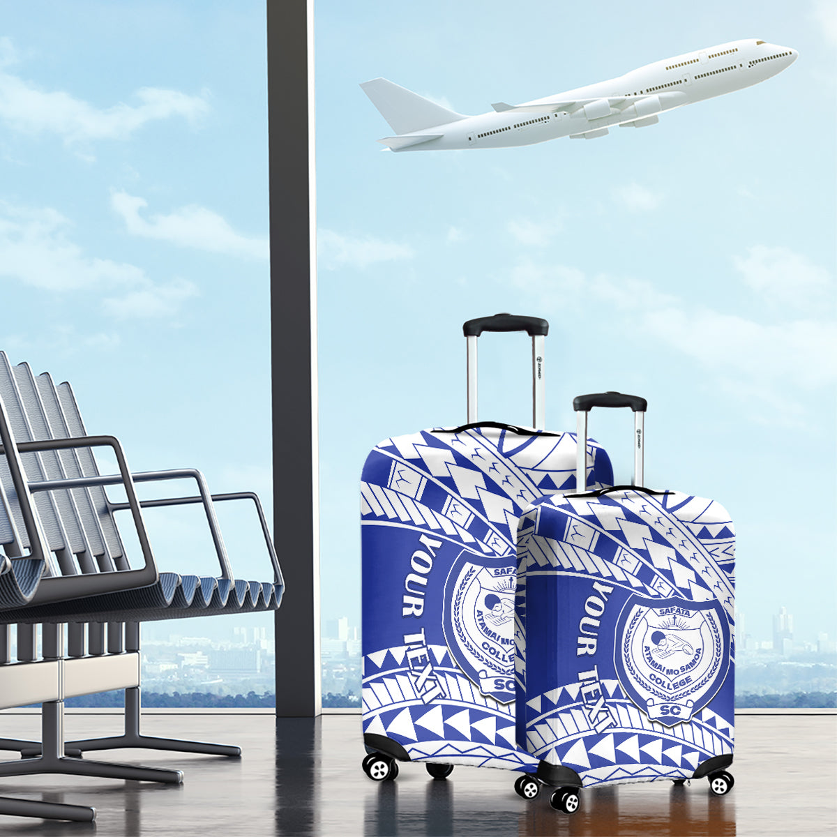 Personalised Samoa Safata College Luggage Cover Samoan Pattern - Wonder Print Shop
