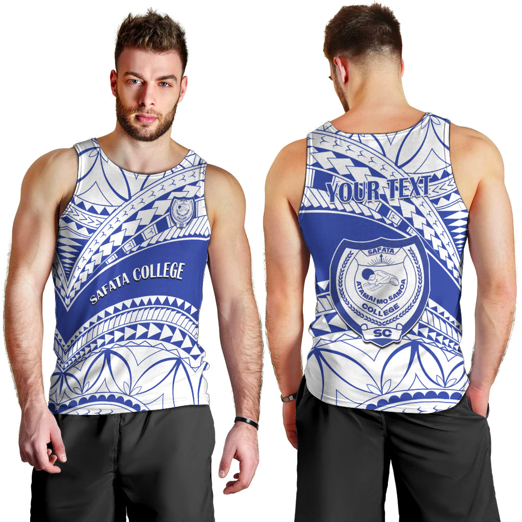 Personalised Samoa Safata College Men Tank Top Samoan Pattern - Wonder Print Shop