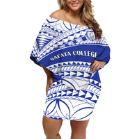 Personalised Samoa Safata College Off Shoulder Short Dress Samoan Pattern - Wonder Print Shop
