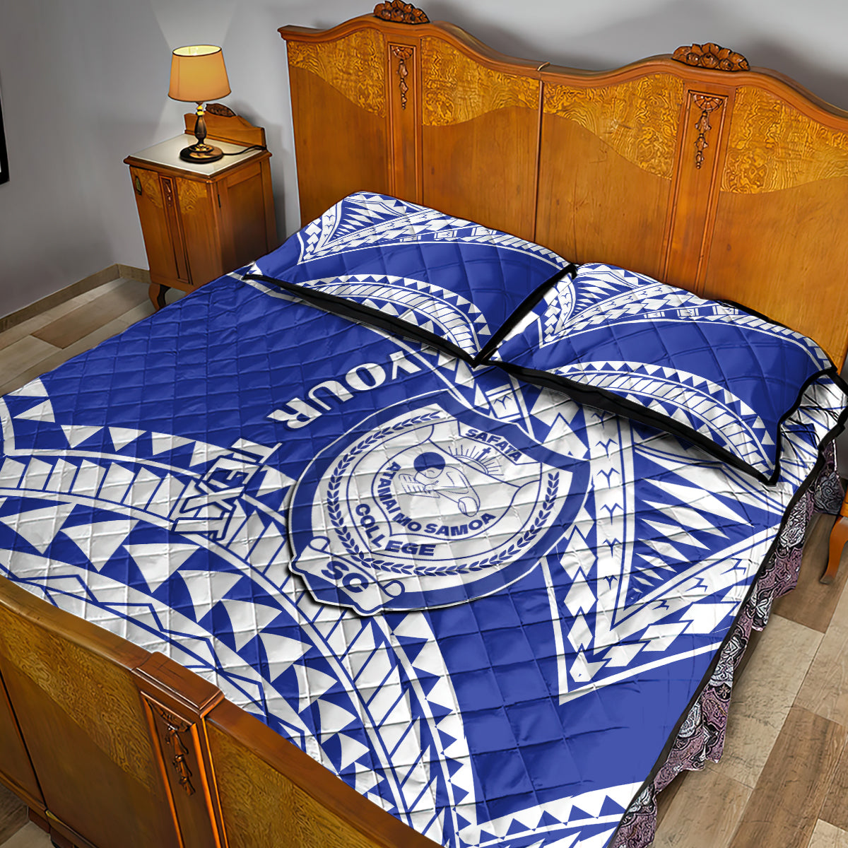 Personalised Samoa Safata College Quilt Bed Set Samoan Pattern - Wonder Print Shop