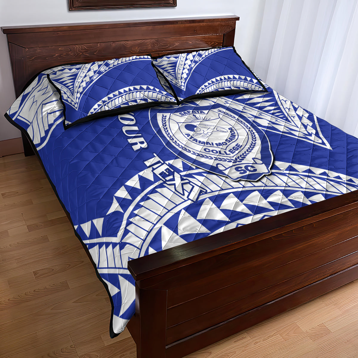 Personalised Samoa Safata College Quilt Bed Set Samoan Pattern - Wonder Print Shop