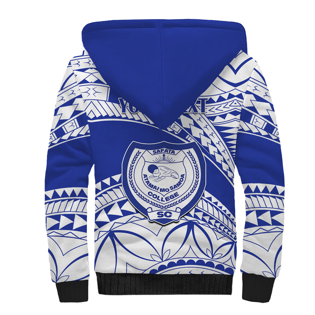 Personalised Samoa Safata College Sherpa Hoodie Samoan Pattern - Wonder Print Shop