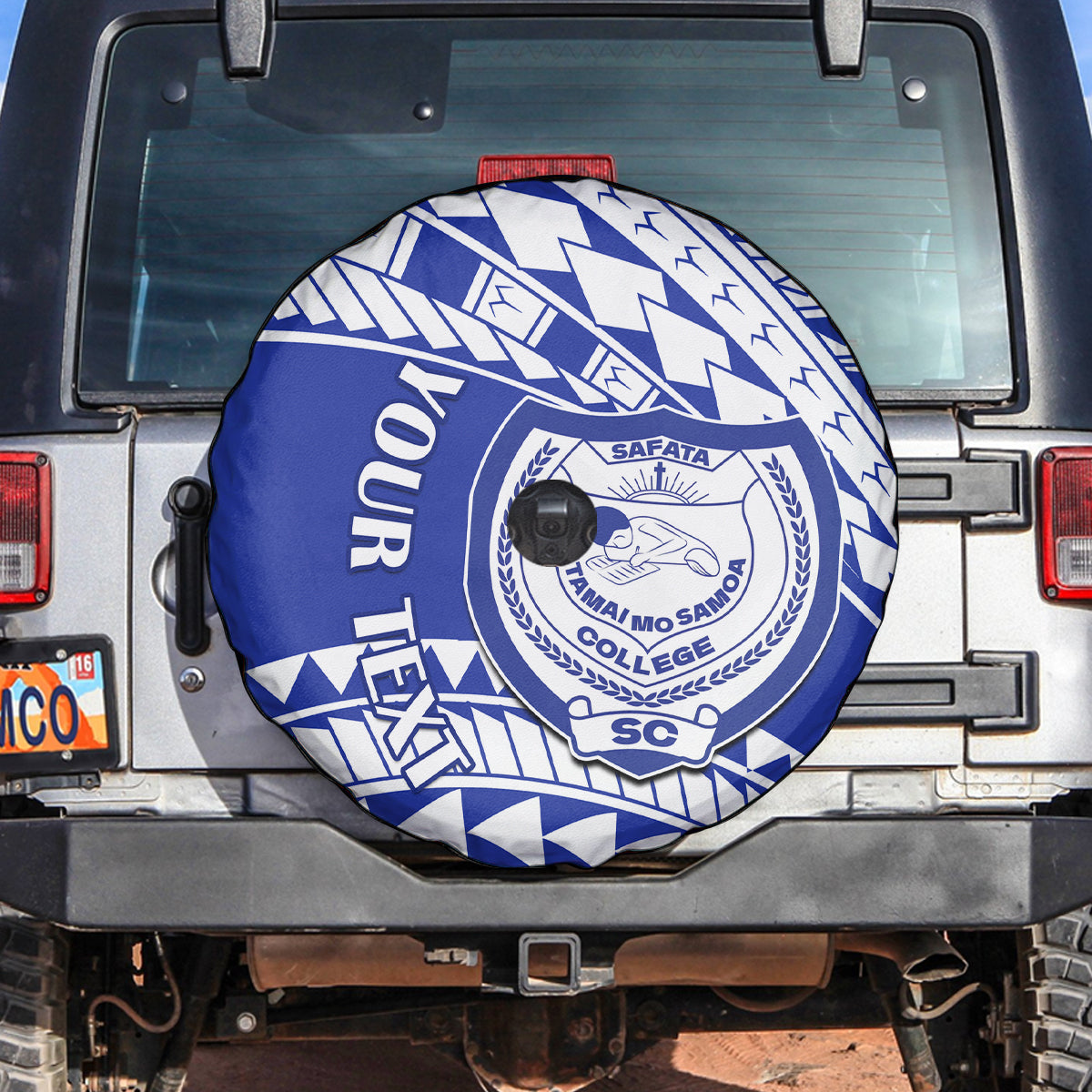 Personalised Samoa Safata College Spare Tire Cover Samoan Pattern - Wonder Print Shop