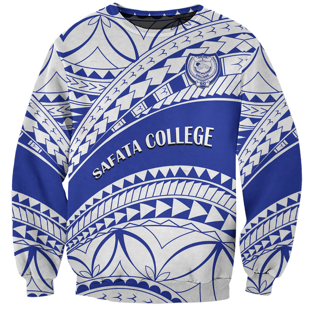 Personalised Samoa Safata College Sweatshirt Samoan Pattern - Wonder Print Shop