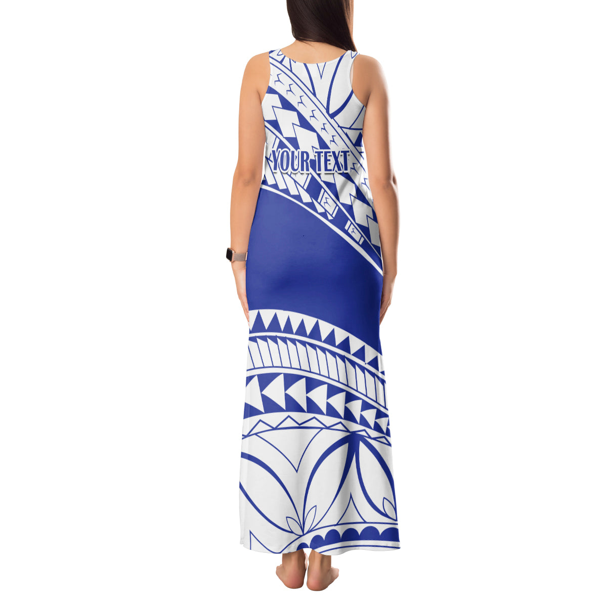 Personalised Samoa Safata College Tank Maxi Dress Samoan Pattern - Wonder Print Shop