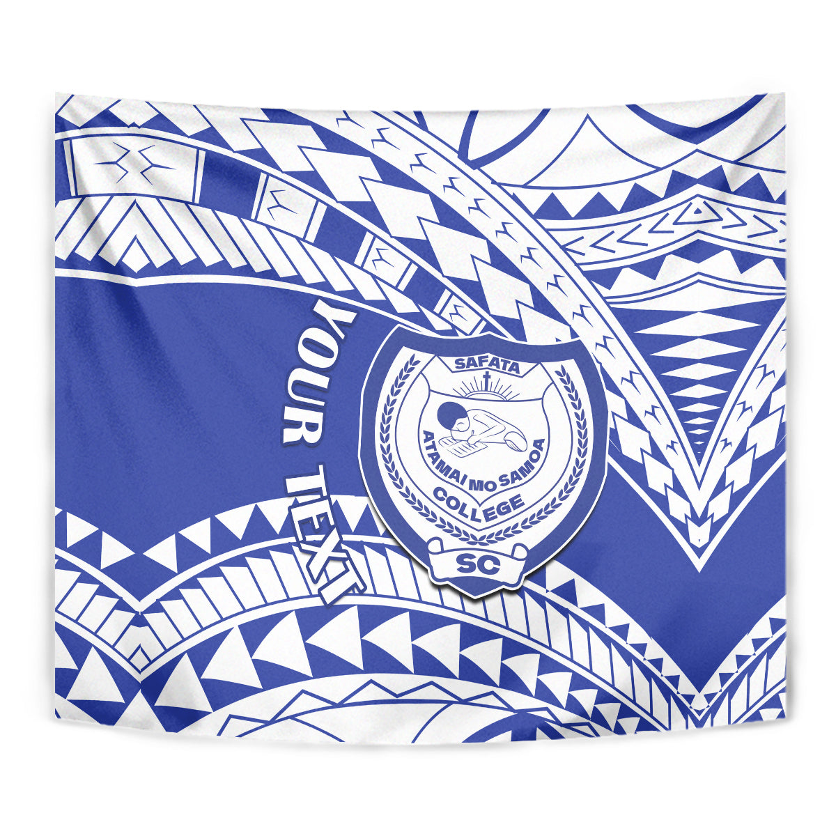 Personalised Samoa Safata College Tapestry Samoan Pattern - Wonder Print Shop