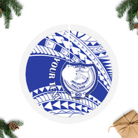 Personalised Samoa Safata College Tree Skirt Samoan Pattern - Wonder Print Shop