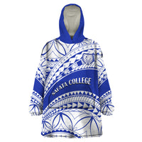 Personalised Samoa Safata College Wearable Blanket Hoodie Samoan Pattern - Wonder Print Shop