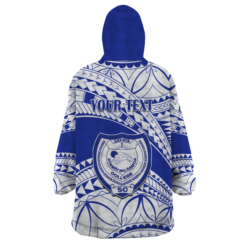 Personalised Samoa Safata College Wearable Blanket Hoodie Samoan Pattern - Wonder Print Shop