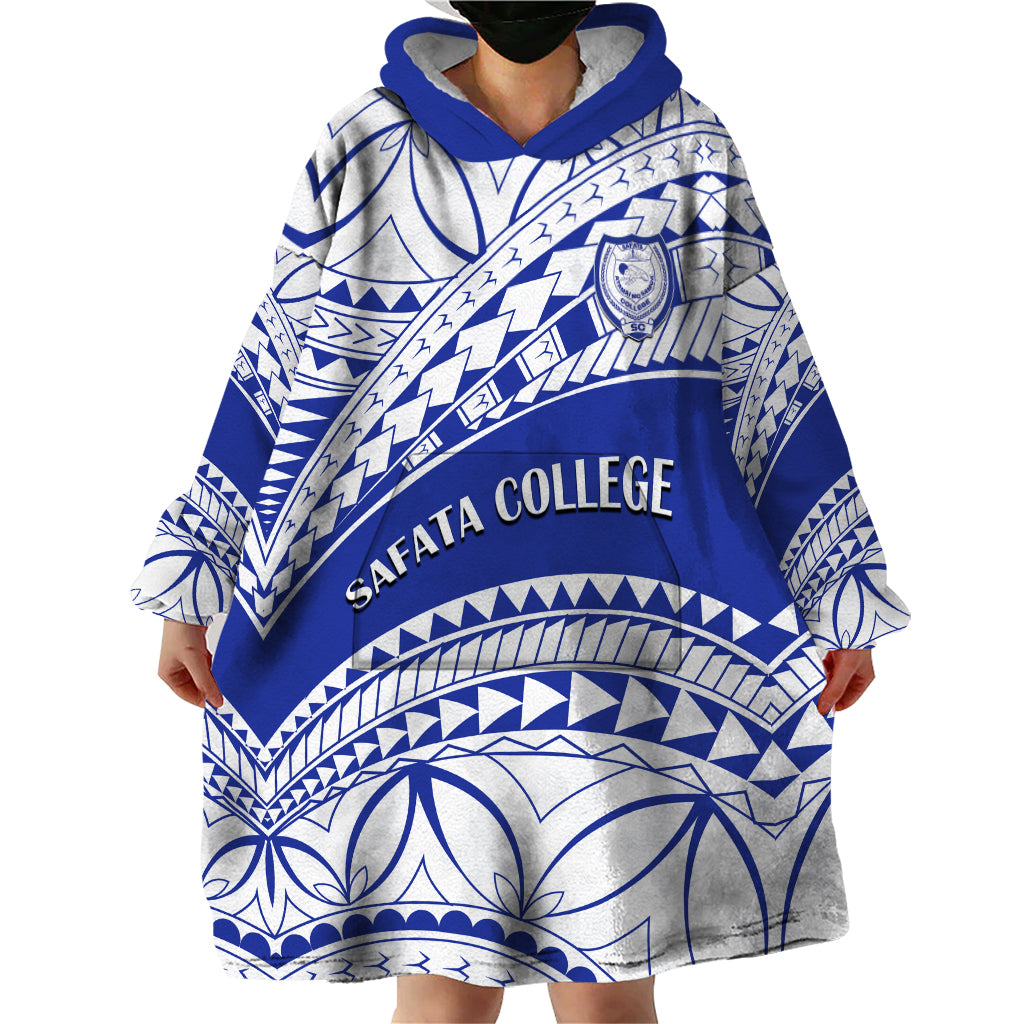 Personalised Samoa Safata College Wearable Blanket Hoodie Samoan Pattern - Wonder Print Shop