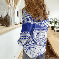 Personalised Samoa Safata College Women Casual Shirt Samoan Pattern - Wonder Print Shop