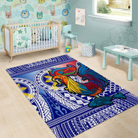 Personalised Philippines Area Rug Filipino Sarimanok With Polynesian Tattoo - Wonder Print Shop