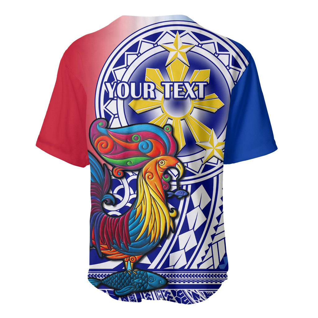 Personalised Philippines Baseball Jersey Filipino Sarimanok With Polynesian Tattoo - Wonder Print Shop