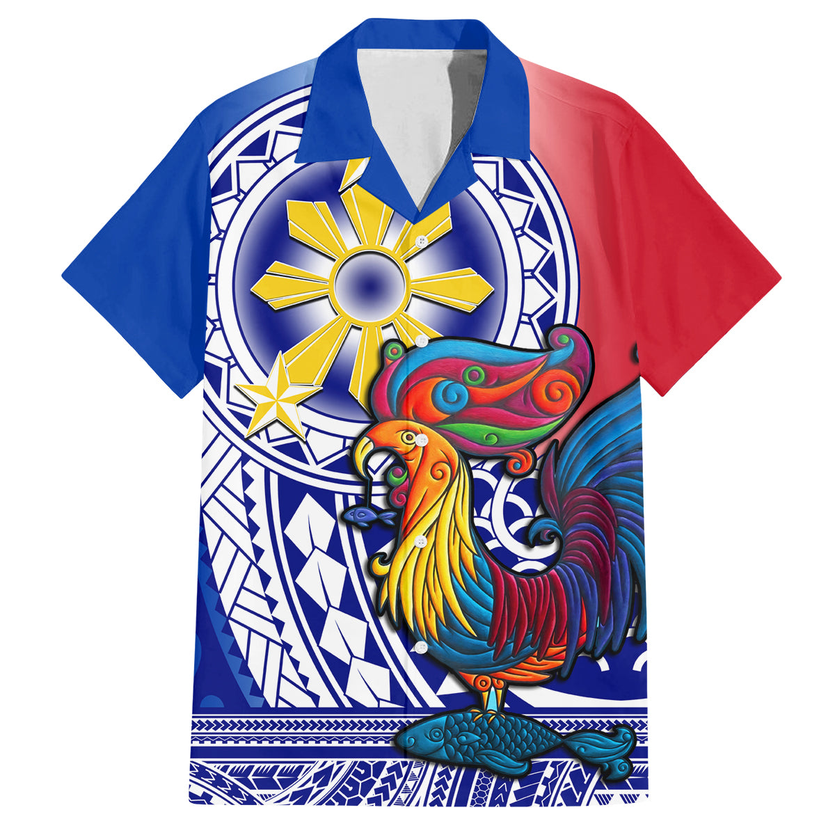 Personalised Philippines Family Matching Long Sleeve Bodycon Dress and Hawaiian Shirt Filipino Sarimanok With Polynesian Tattoo - Wonder Print Shop
