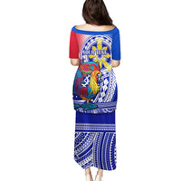 Personalised Philippines Family Matching Puletasi Dress and Hawaiian Shirt Filipino Sarimanok With Polynesian Tattoo - Wonder Print Shop