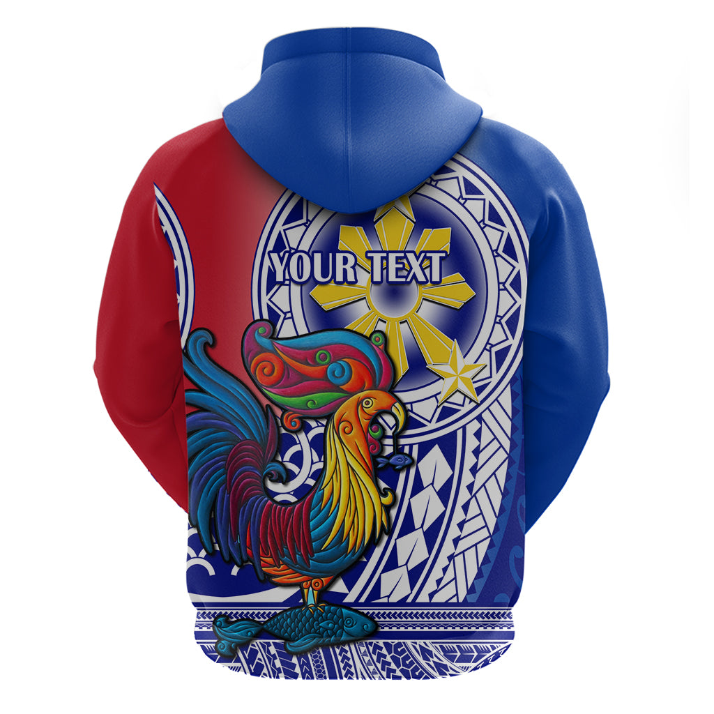 Personalised Philippines Hoodie Filipino Sarimanok With Polynesian Tattoo - Wonder Print Shop