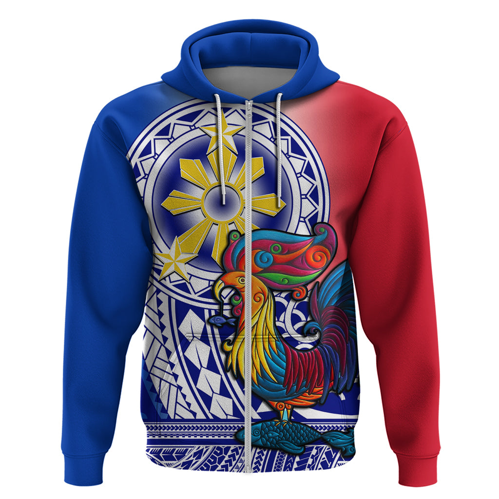 Personalised Philippines Hoodie Filipino Sarimanok With Polynesian Tattoo - Wonder Print Shop