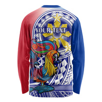 Personalised Philippines Long Sleeve Shirt Filipino Sarimanok With Polynesian Tattoo - Wonder Print Shop