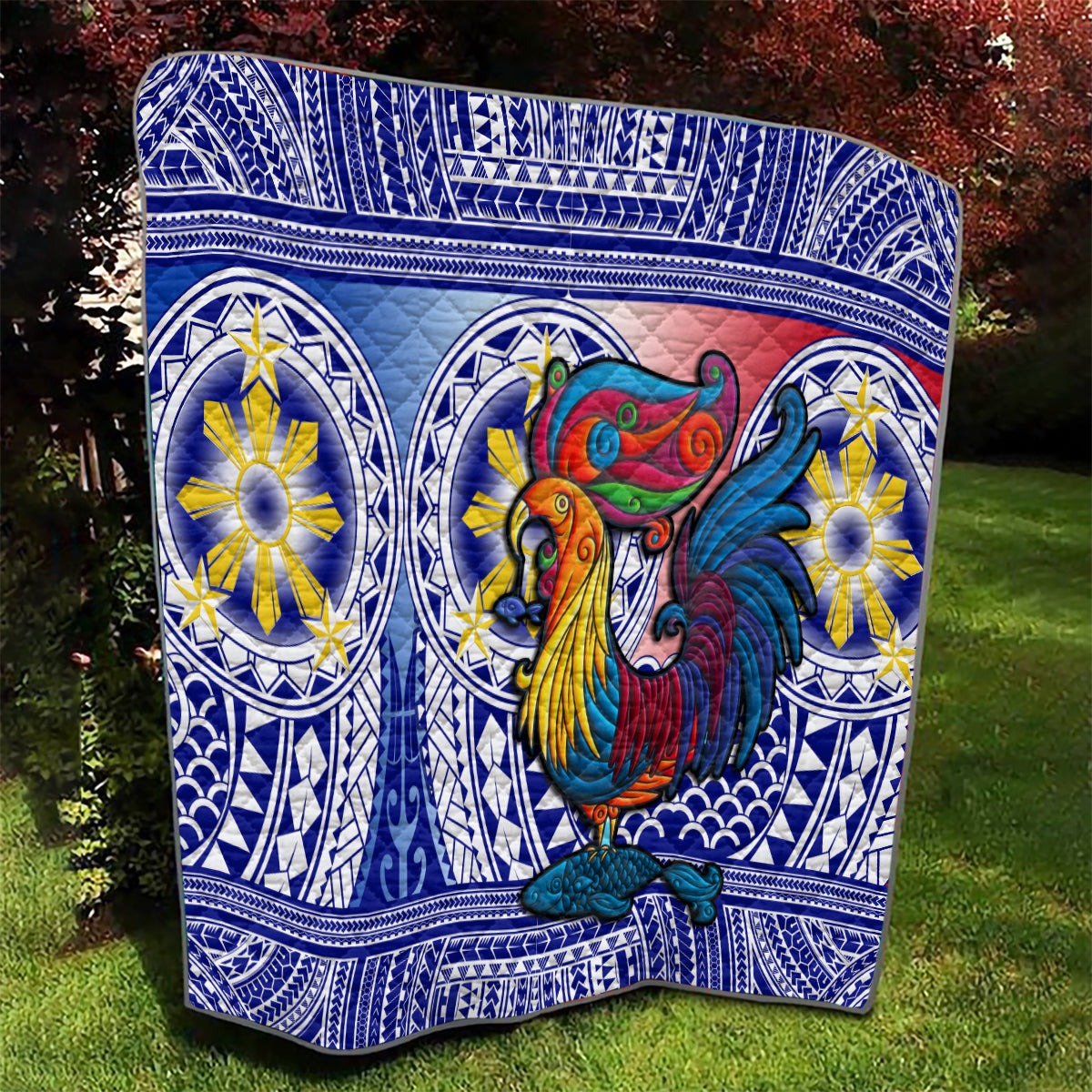 Personalised Philippines Quilt Filipino Sarimanok With Polynesian Tattoo - Wonder Print Shop