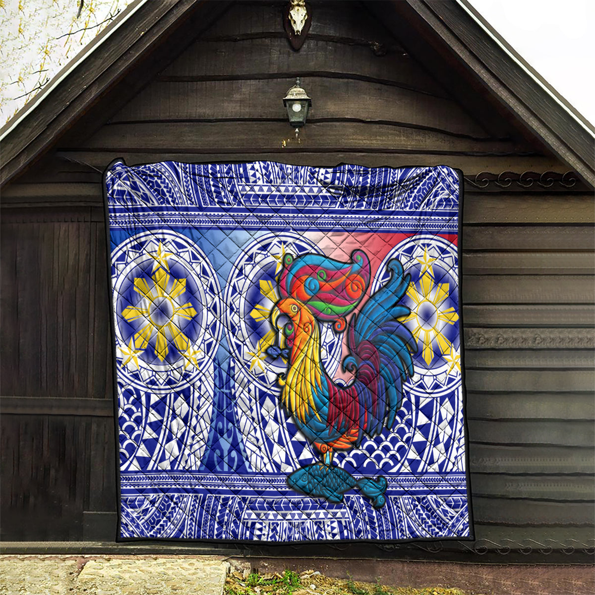 Personalised Philippines Quilt Filipino Sarimanok With Polynesian Tattoo - Wonder Print Shop