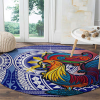 personalised-philippines-round-carpet-filipino-sarimanok-with-polynesian-tattoo