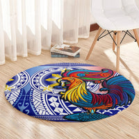personalised-philippines-round-carpet-filipino-sarimanok-with-polynesian-tattoo