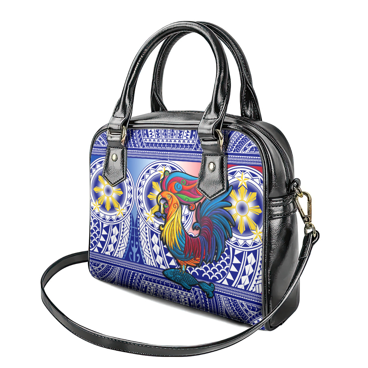 personalised-philippines-shoulder-handbag-filipino-sarimanok-with-polynesian-tattoo