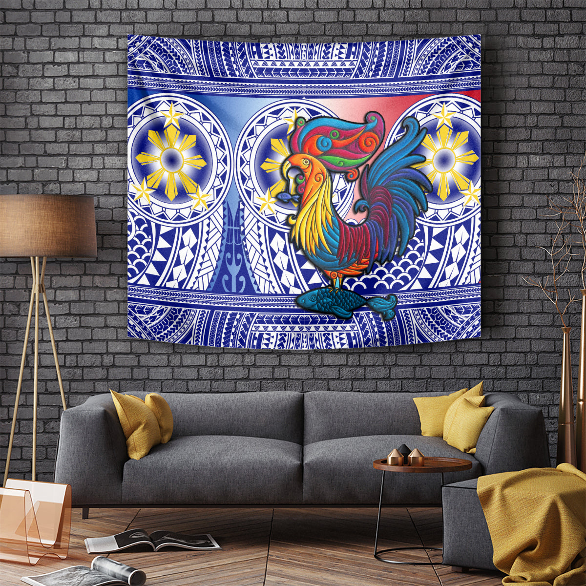 Personalised Philippines Tapestry Filipino Sarimanok With Polynesian Tattoo - Wonder Print Shop