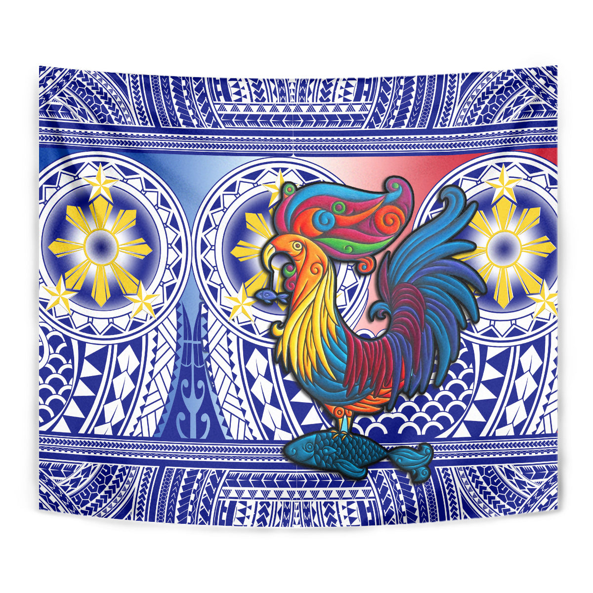 Personalised Philippines Tapestry Filipino Sarimanok With Polynesian Tattoo - Wonder Print Shop
