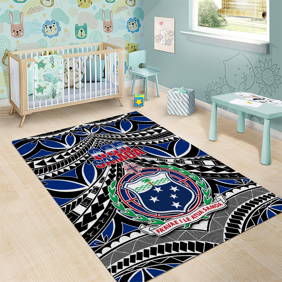 Samoa 685 Area Rug Samoan Coat Of Arms Simple Style - Wonder Print Shop