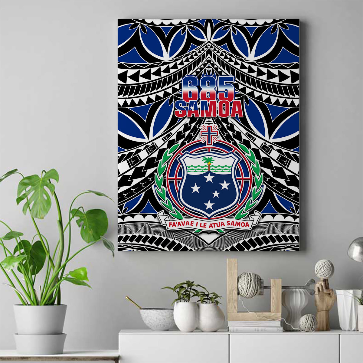 Samoa 685 Canvas Wall Art Samoan Coat Of Arms Simple Style - Wonder Print Shop
