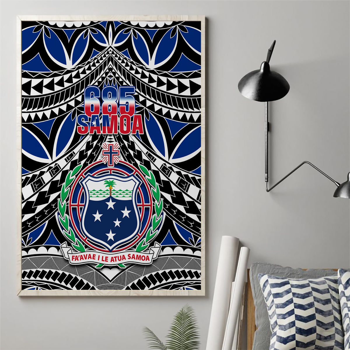Samoa 685 Canvas Wall Art Samoan Coat Of Arms Simple Style - Wonder Print Shop
