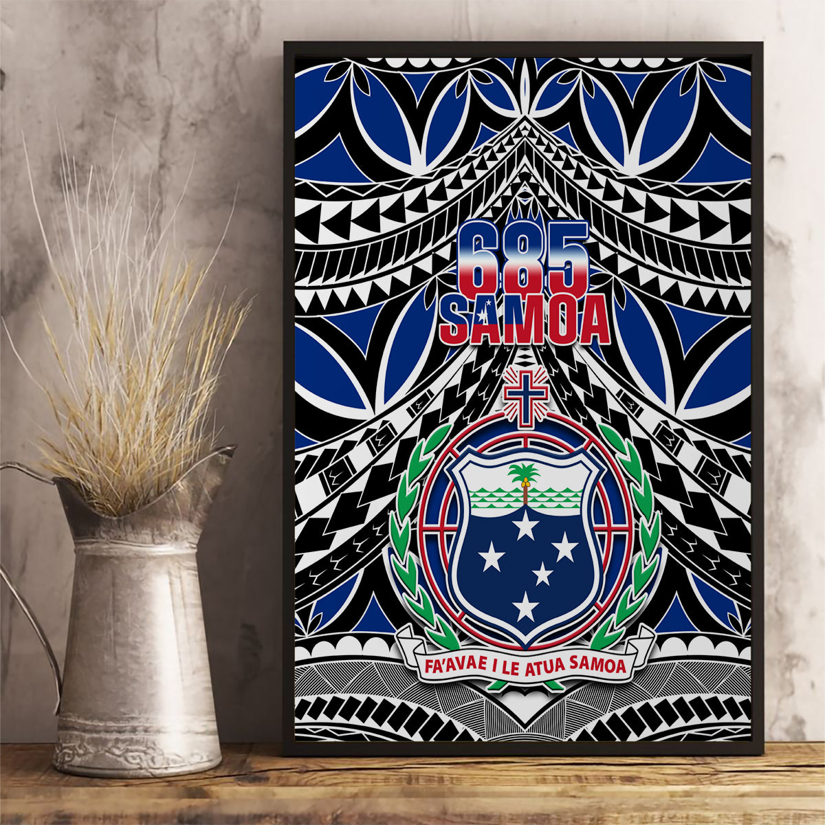 Samoa 685 Canvas Wall Art Samoan Coat Of Arms Simple Style - Wonder Print Shop