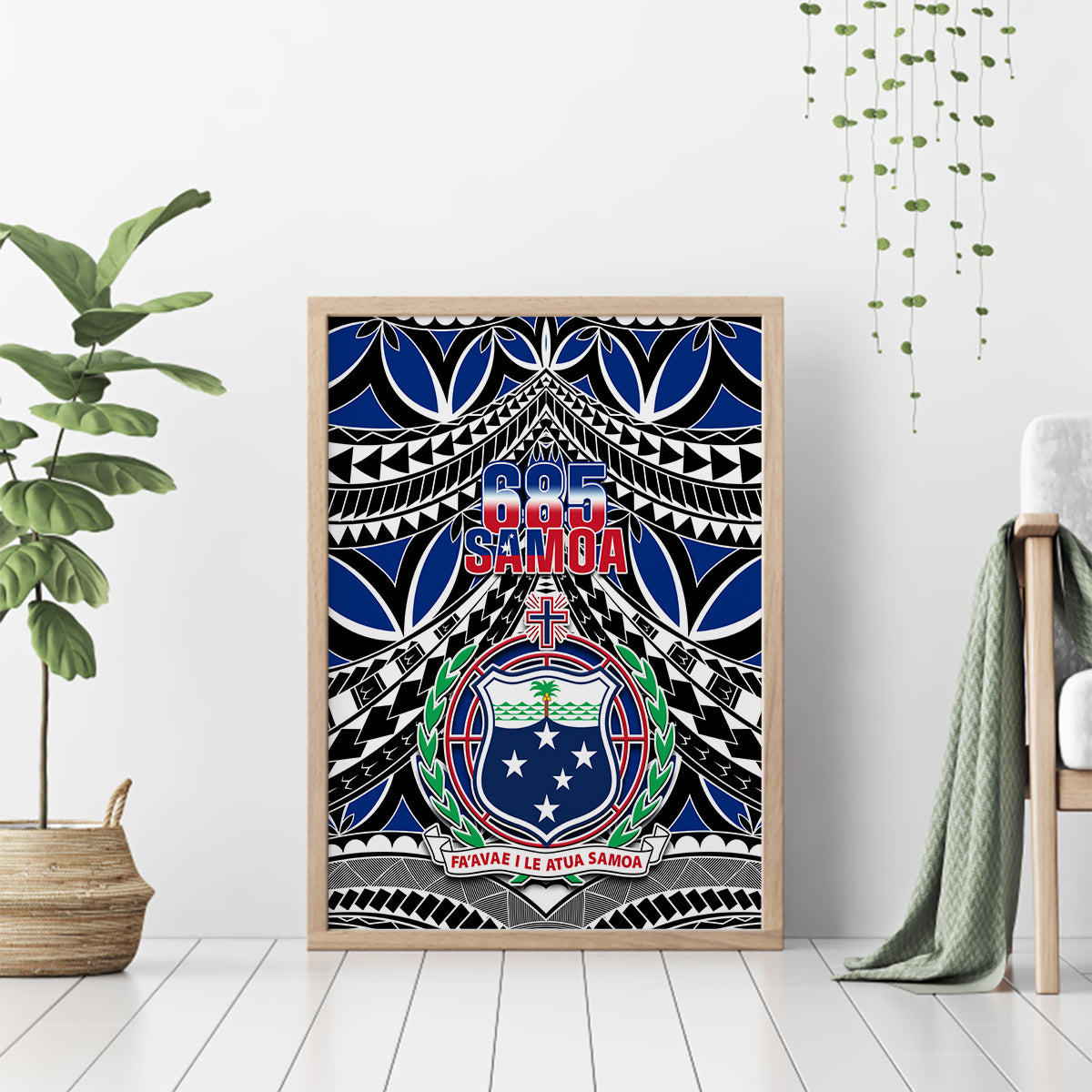 Samoa 685 Canvas Wall Art Samoan Coat Of Arms Simple Style - Wonder Print Shop