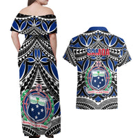 Samoa 685 Couples Matching Off Shoulder Maxi Dress and Hawaiian Shirt Samoan Coat Of Arms Simple Style - Wonder Print Shop