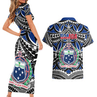 Samoa 685 Couples Matching Short Sleeve Bodycon Dress and Hawaiian Shirt Samoan Coat Of Arms Simple Style - Wonder Print Shop