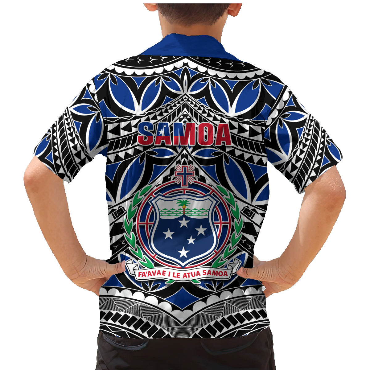Samoa 685 Family Matching Mermaid Dress and Hawaiian Shirt Samoan Coat Of Arms Simple Style - Wonder Print Shop