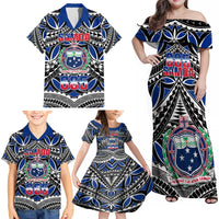 Samoa 685 Family Matching Off Shoulder Maxi Dress and Hawaiian Shirt Samoan Coat Of Arms Simple Style - Wonder Print Shop