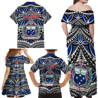 Samoa 685 Family Matching Off Shoulder Maxi Dress and Hawaiian Shirt Samoan Coat Of Arms Simple Style - Wonder Print Shop