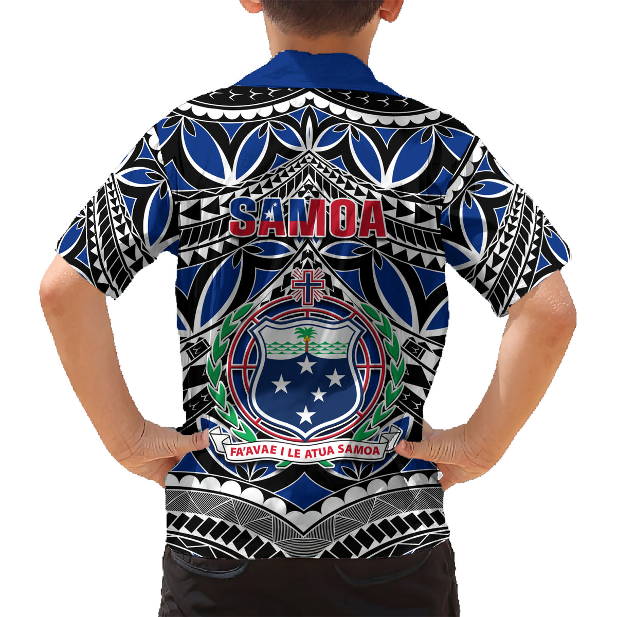 Samoa 685 Kid Hawaiian Shirt Samoan Coat Of Arms Simple Style - Wonder Print Shop