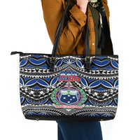 Samoa 685 Leather Tote Bag Samoan Coat Of Arms Simple Style - Wonder Print Shop