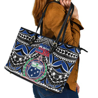 Samoa 685 Leather Tote Bag Samoan Coat Of Arms Simple Style - Wonder Print Shop