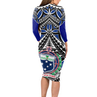 Samoa 685 Long Sleeve Bodycon Dress Samoan Coat Of Arms Simple Style - Wonder Print Shop